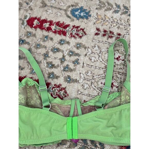 Adore Me Women's Mint Green Floral Shimmer Shine Unlined Demi Bra Size 44DD - Picture 6 of 7